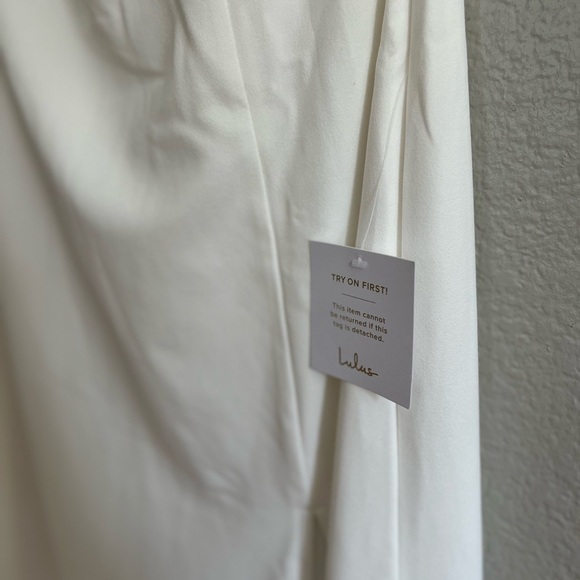 White Off-The-Shoulder Twist-Front Maxi Dress XL - Picture 6 of 8